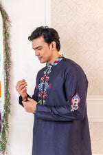 Load image into Gallery viewer, Blue Indra - embroidered panjabi