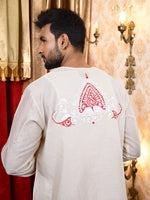 Load image into Gallery viewer, Moh alpona duet set - Red & White