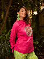 Load image into Gallery viewer, Pink Madhubani soul shirt