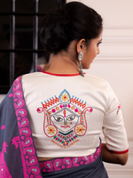 Load image into Gallery viewer, Embroidered Durga - white Blouse