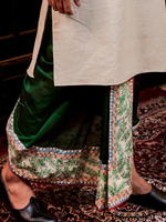 Load image into Gallery viewer, Forest green Madhubani Dhoti