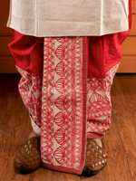 Load image into Gallery viewer, Red Madhubani Dhoti