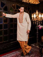 Load image into Gallery viewer, Gujrati embroidered Tussar panjabi
