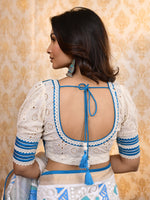 Load image into Gallery viewer, Hakoba blouse (Blue and white)