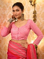 Load image into Gallery viewer, Gulnar embroidered georgette blouse - Pink