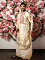 Load image into Gallery viewer, Arnab - batik panjabi (green &amp; peach)