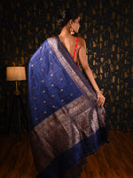 Load image into Gallery viewer, Azul (Benarasi saree with zari border)