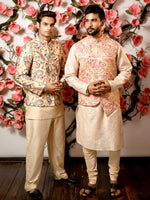 Load image into Gallery viewer, Chanchal 2 - Embroidered Bandh-gala jacket (sea green &amp; red)
