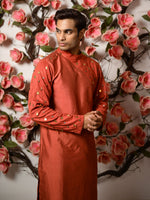 Load image into Gallery viewer, Aveek - Suede Panjabi (burnt orange)