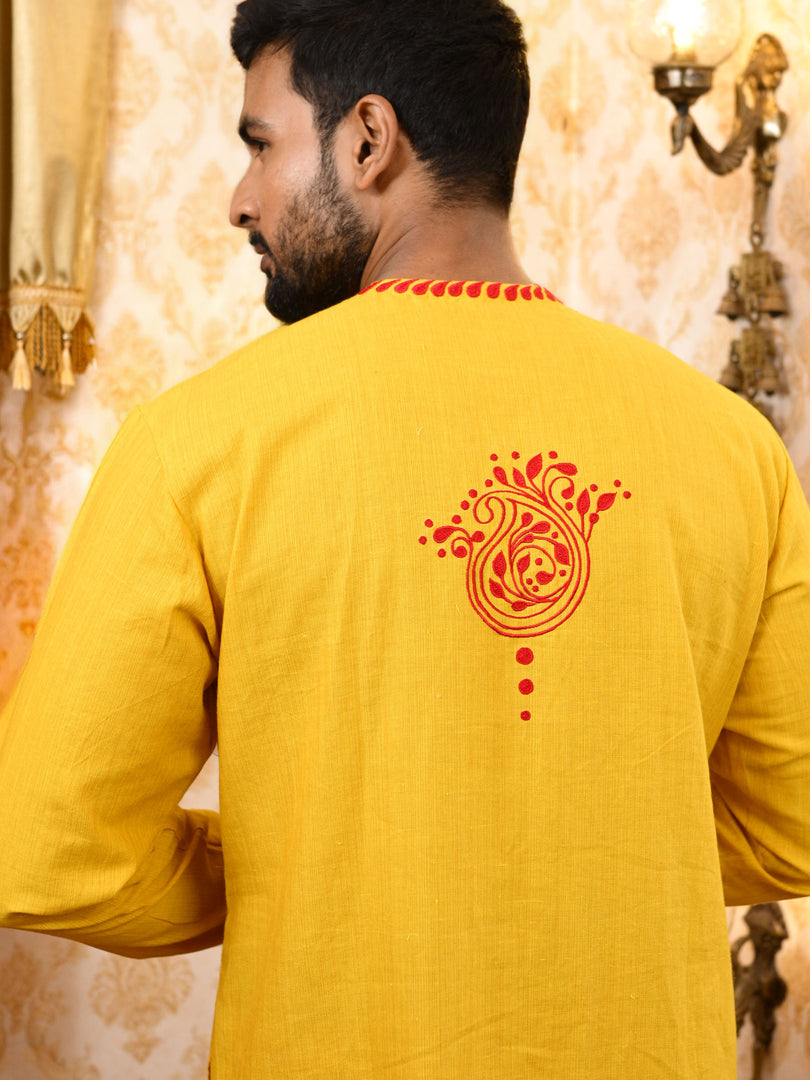 Mrinal 1 - khadi panjabi (yellow)