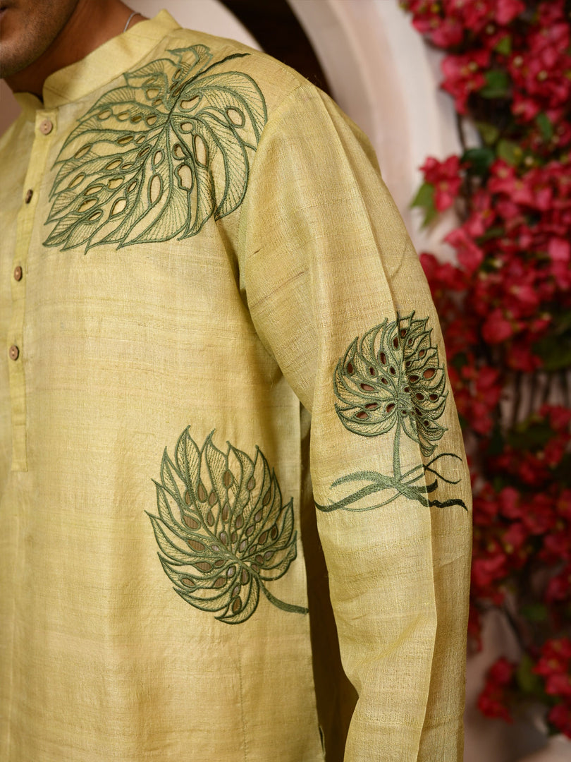Monstera cutwork duet set - Green