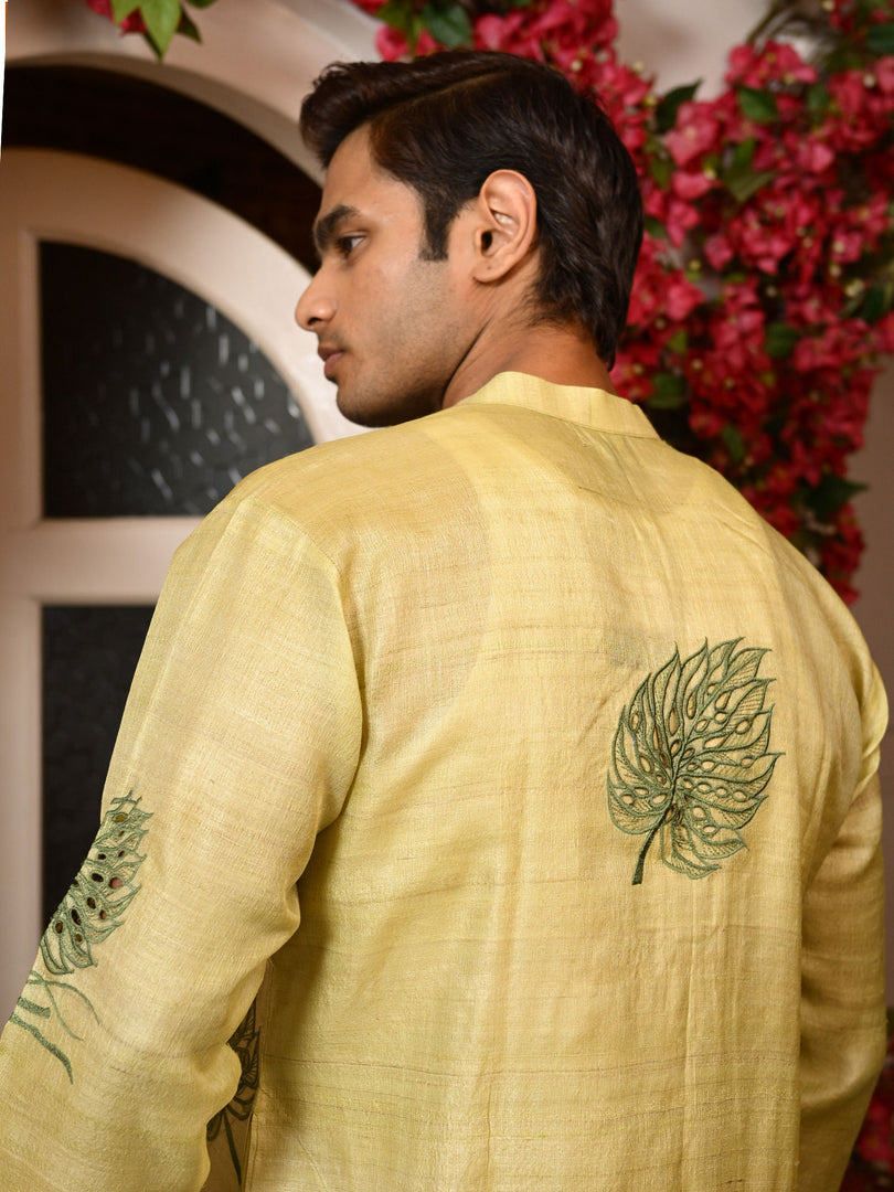 Monstera cutwork duet set - Green