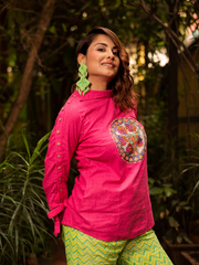 Pink Madhubani soul shirt