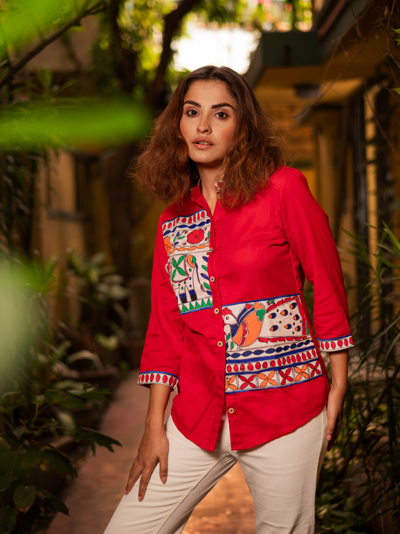 Madhubani checker shirt