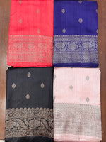 Load image into Gallery viewer, Azul (Benarasi saree with zari border)