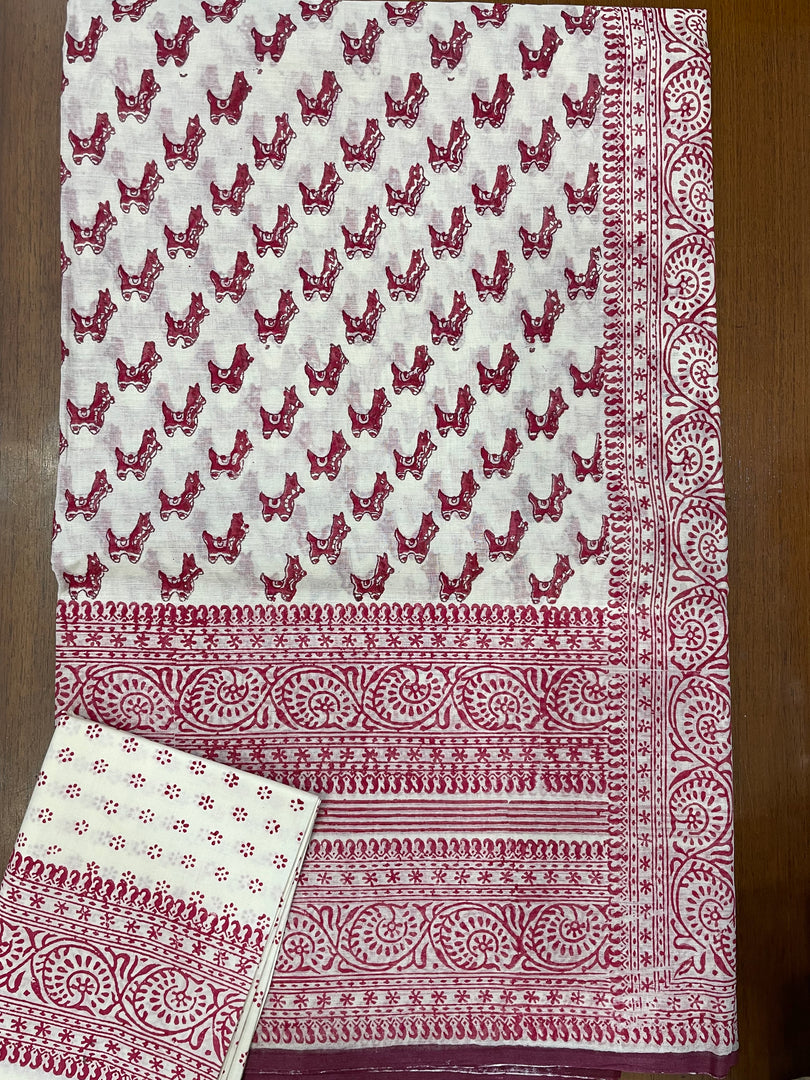 Bankura Ghora (Cotton block print saree)