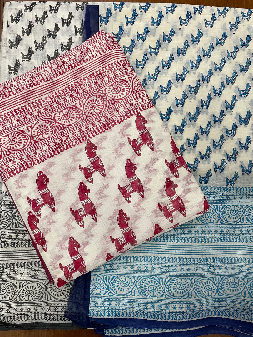 Bankura Ghora (Cotton block print saree)