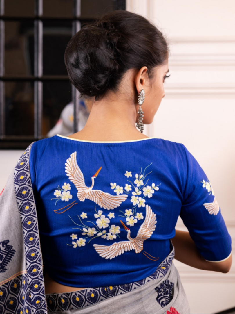 Sarus crane - Blue Blouse