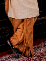 Load image into Gallery viewer, Brown block-printed dhoti
