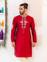 Load image into Gallery viewer, Maroon Indra - embroidered panjabi
