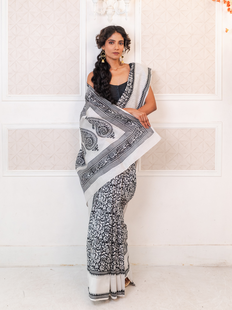 Sankha Block 1 - Black (silk)