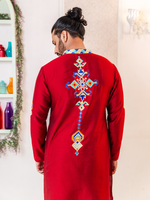 Load image into Gallery viewer, Maroon Indra - embroidered panjabi
