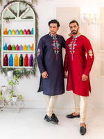 Load image into Gallery viewer, Maroon Indra - embroidered panjabi
