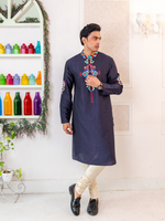 Load image into Gallery viewer, Blue Indra - embroidered panjabi
