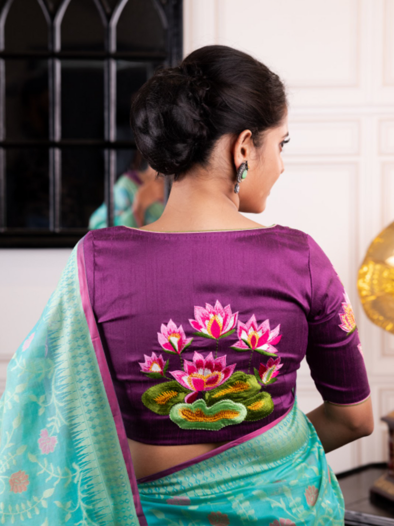 Lotus in water - Purple Blouse