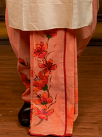 Load image into Gallery viewer, Shimul phool painted peach Dhoti
