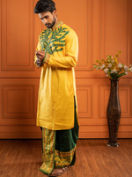 Load image into Gallery viewer, Deep green madhubhani Dhoti
