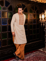 Load image into Gallery viewer, Gujrati embroidered Tussar panjabi