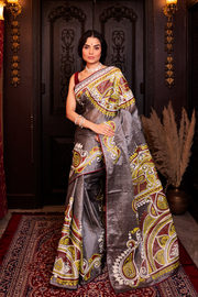 Kubera - alpona saree | Exclusive Hand Painted Saree | Ichchhapuron Boutique Kolkata