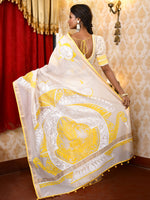 Load image into Gallery viewer, Kaash chanderi saree - Offwhite &amp; Yellow