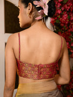 Load image into Gallery viewer, Dia ikkat-style brocade blouse - Red