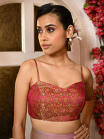 Load image into Gallery viewer, Dia ikkat-style brocade blouse - Red