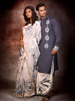 Load image into Gallery viewer, Megh alpona duet set - Grey &amp; Black