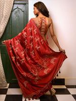 Load image into Gallery viewer, Shonar Harin - katan silk saree with aari embroidery