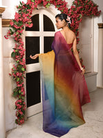 Load image into Gallery viewer, Prismatic 2 - ombre organza saree