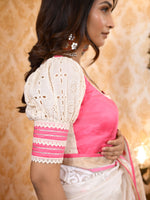 Load image into Gallery viewer, Hakoba blouse (Pink and white)
