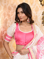 Load image into Gallery viewer, Hakoba blouse (Pink and white)