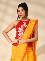 Load image into Gallery viewer, Dori top with alpona - white on red