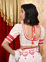 Load image into Gallery viewer, Hakoba blouse (Red and white)