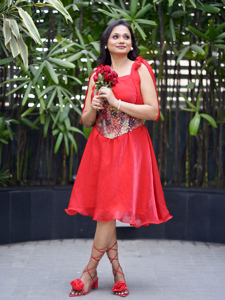 Amora (Red flowy dress)