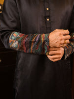 Load image into Gallery viewer, Eos - Embroidered velvet with linen satin panjabi