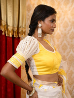 Load image into Gallery viewer, Hakoba blouse (Yellow and white)